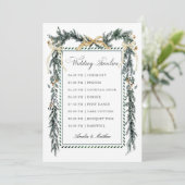 Programme Gold Bow & Greenery Garland Wedding Timeline (Debout devant)