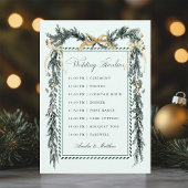 Programme Gold Bow & Greenery Garland Wedding Timeline Mint