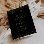 Programme Gold Confetti Boho noir plié Mariage