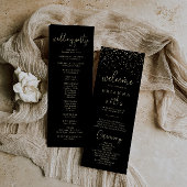 Programme Gold Confetti Calligraphie Mariage de script