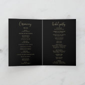Programme Gold Confetti Calligraphie Script plié Mariage (Intérieur)