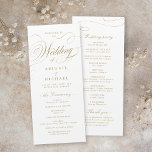 Programme Gold élégant classique calligraphie vintage mariag<br><div class="desc">Moderne classique calligraphie mariage design en couleur or modifiable,  simple et élégant. grands programmes de mariage pour mariage classique,  mariage traditionnel et mariage formel Voir toutes les pièces correspondantes dans la collection.</div>