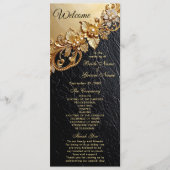 Programme Gold Floral Embellishments Wedding Program (Devant)