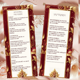 Programme Gold Floral Motif Ornate Asymétrique Mariage Indie