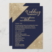 Programme Gold Navy Blue Faux Parties scintillant Sequin Wed (Devant / Derrière)
