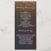 Programme Gold Parties scintillant Fall Feuilles Vintage Wed (Dos)