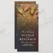 Programme Gold Parties scintillant Fall Feuilles Vintage Wed (Devant / Derrière)