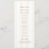Programme Gold Seashell Stripes Coastal Destination Mariage (Dos)