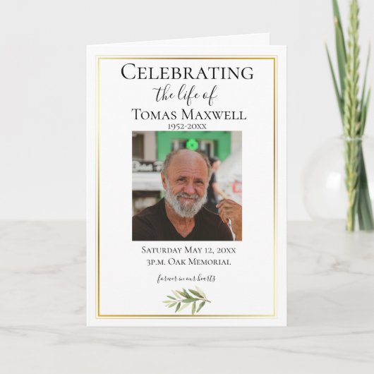 Programme Gold Trimmed Celebration of Life Folded (Devant)