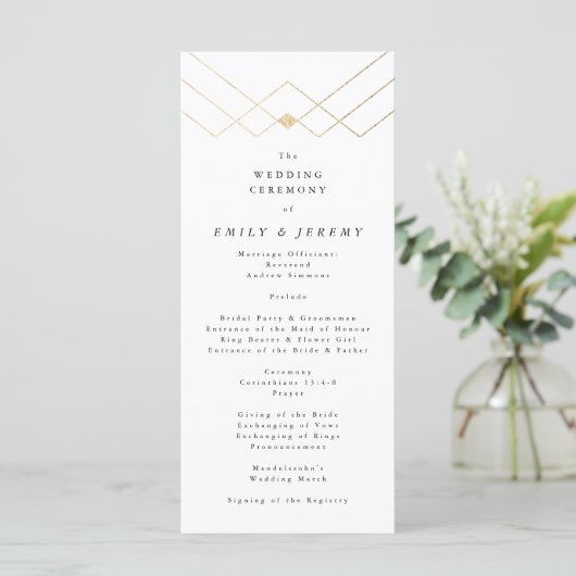 Programme Gold White Elegance Diamond Geo Deco Mariage (Debout devant)