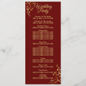 Programme Golden Floral Geometric Wreath Red Wedding (Dos)