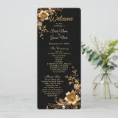 Programme Golden Floral Ornate Frame Wedding Program (Debout devant)
