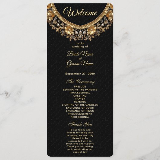 Programme Golden Ornate Frame Wedding Program (Devant)