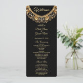 Programme Golden Ornate Frame Wedding Program (Debout devant)