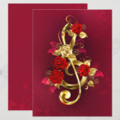 Programme Golden Treble Clef avec fleurs Roses (Devant / Derrière)