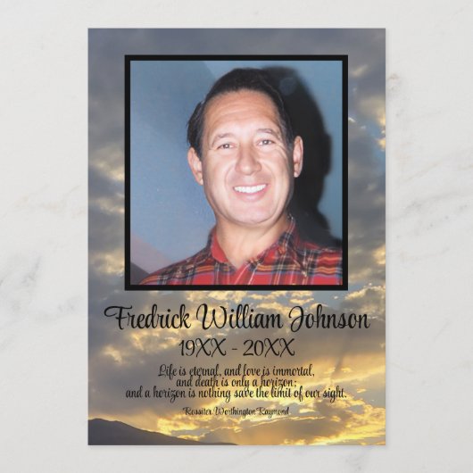 Programme Golden Twilight Cloud Photo Funeral Program (Devant)