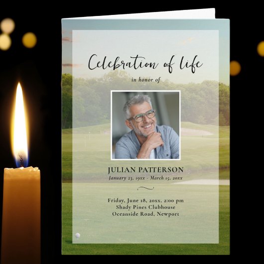 Programme Golf Photos de Golfing Célébration de la vie funér
