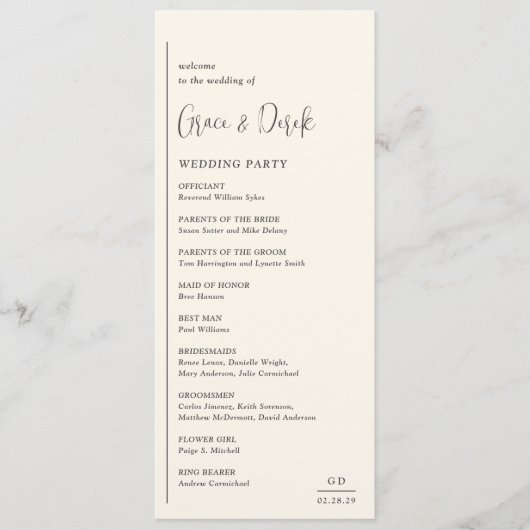 Programme Grace Ivory Mariage moderne (Devant)