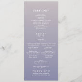 Programme Gradient Whimsical violet Mariage photo floral (Dos)