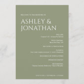 Programme Gras minimaliste - Mariage (Devant)