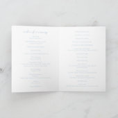 Programme Gras Script Poudre Bleu Élégant Mariage catholique (Intérieur)