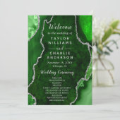 Programme Green and Silver Agate Wedding Program (Debout devant)