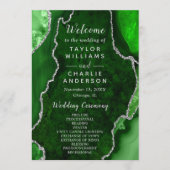 Programme Green and Silver Agate Wedding Program (Devant)