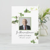 Programme Green English Vine Watercolor Service funéraire (Debout devant)