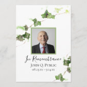 Programme Green English Vine Watercolor Service funéraire (Devant)