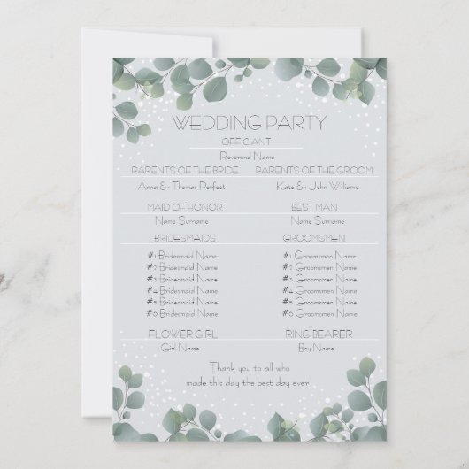 Programme Green Eucalyptus Simple Boho Floral (Dos)
