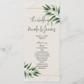 Programme Green Olive Leaf Bone White & Gold Rustic Programm (Devant)