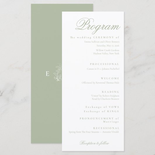 Programme green sage (Devant / Derrière)