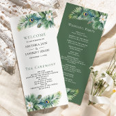 Programme Green Tropical Indian Peacock Plumes Mariage