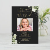 Programme Greenery Black And Gold Funeral Order Of Service (Debout devant)