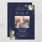 Programme Greenery Memorial Funeral Navy Order Of Service  (Devant / Derrière)