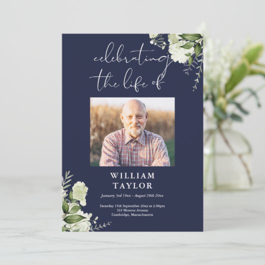 Programme Greenery Memorial Funeral Navy Order Of Service  (Debout devant)