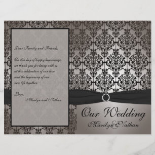 Programme Grey and Black Mariage damassé