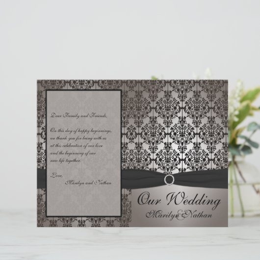 Programme Grey and Black Mariage damassé (Debout devant)