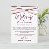 Programme Guirlande Rose Gold Bienvenue Lettre & Itinéraire (Debout devant)