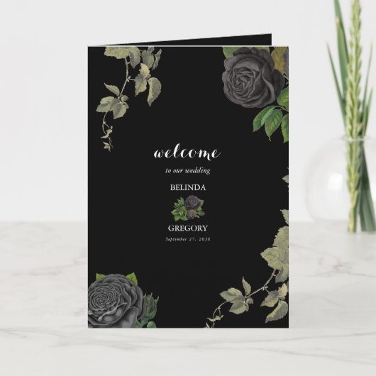 Programme Halloween gothique Mariage noir Ordre de service (Devant)