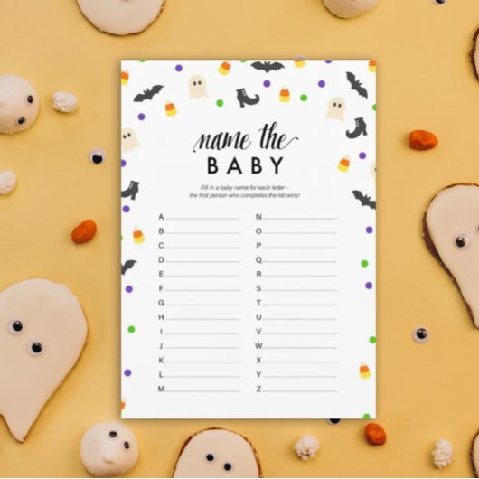 Programme Halloween nom du thème du baby shower jeu