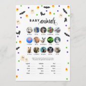 Programme Halloween thème baby shower jeu bébé animaux (Devant)