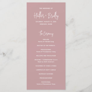 Programme Heather Elegant Dusty Rose Minimal moderne Mariage
