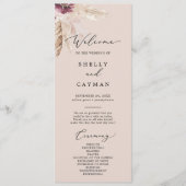 Programme Herbe Boho Pampas | Peach Wedding Program (Devant)