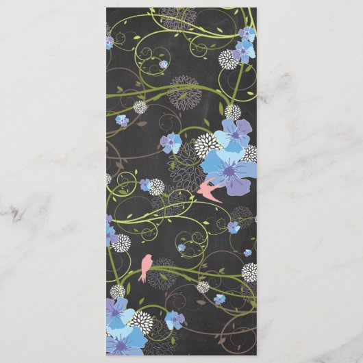 Programme Hibiscus bleu et hirondelles Mariage de tableau de (Dos)