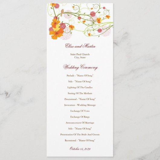 Programme Hibiscus Jaune Mariage Floral (Devant)