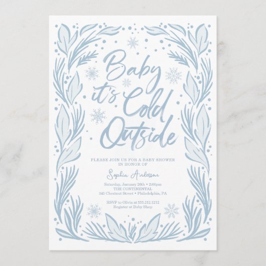 Programme Hiver Frost Flocon de neige Baby shower bébé Il fa (Devant)