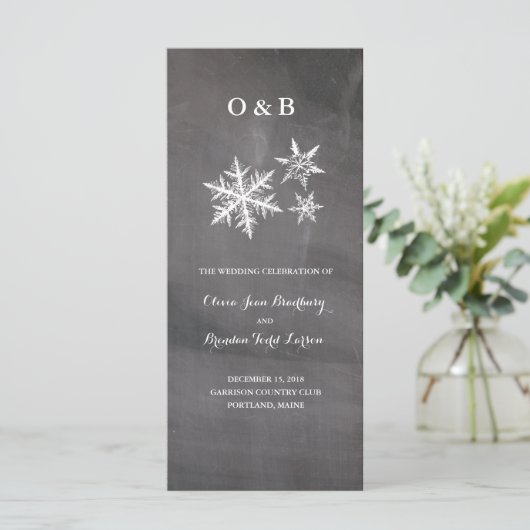 Programme Hiver Frost Snowflakes Chalkboar Ceremony Programm (Debout devant)