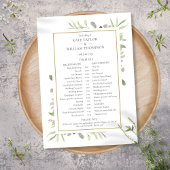 Programme Horaire du calendrier Mariage de verdure d'aquarel