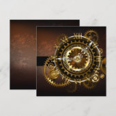 Programme Horloge Steampunk avec des engrenages anciens (Devant / Derrière)